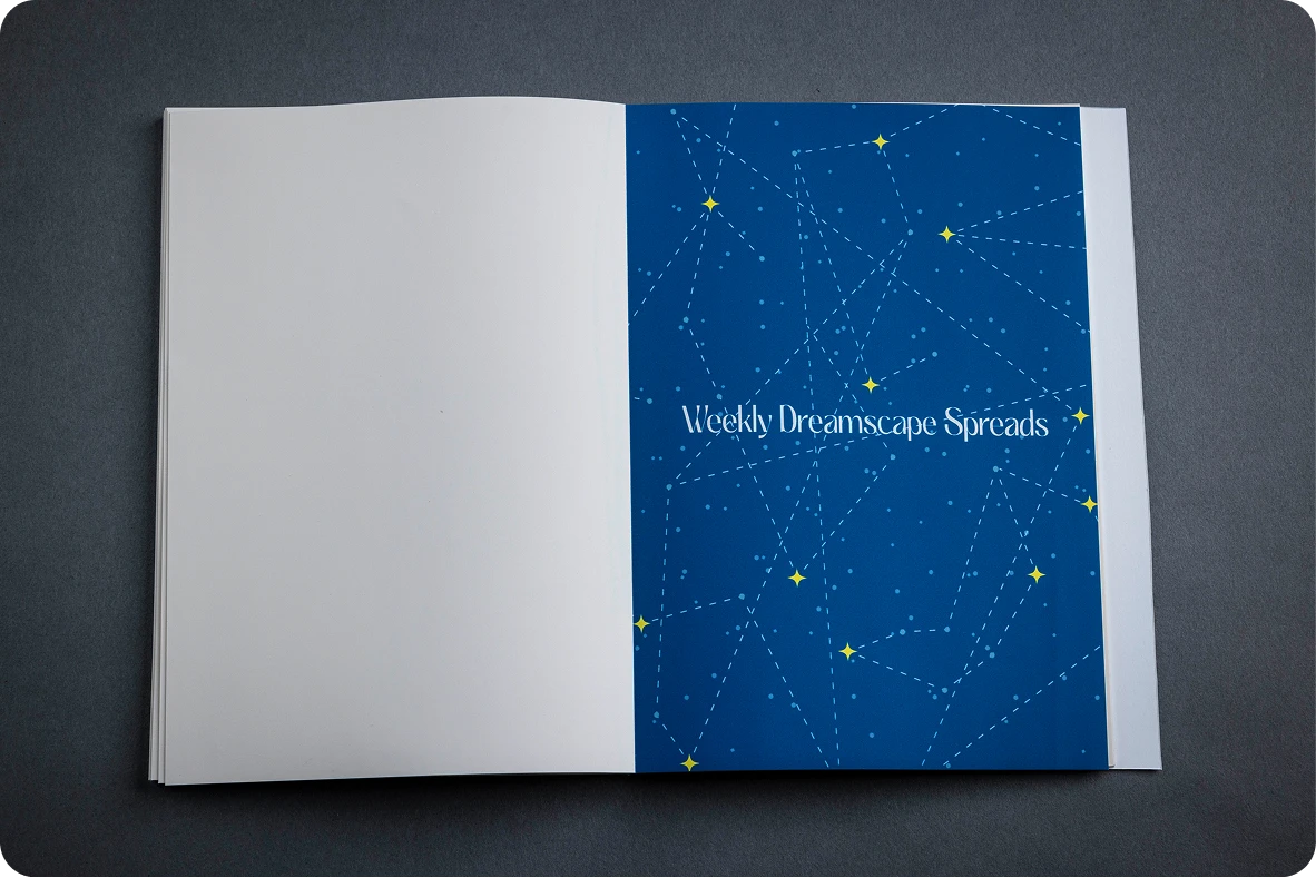 Celestial Dream Map and Journal open to Resources section