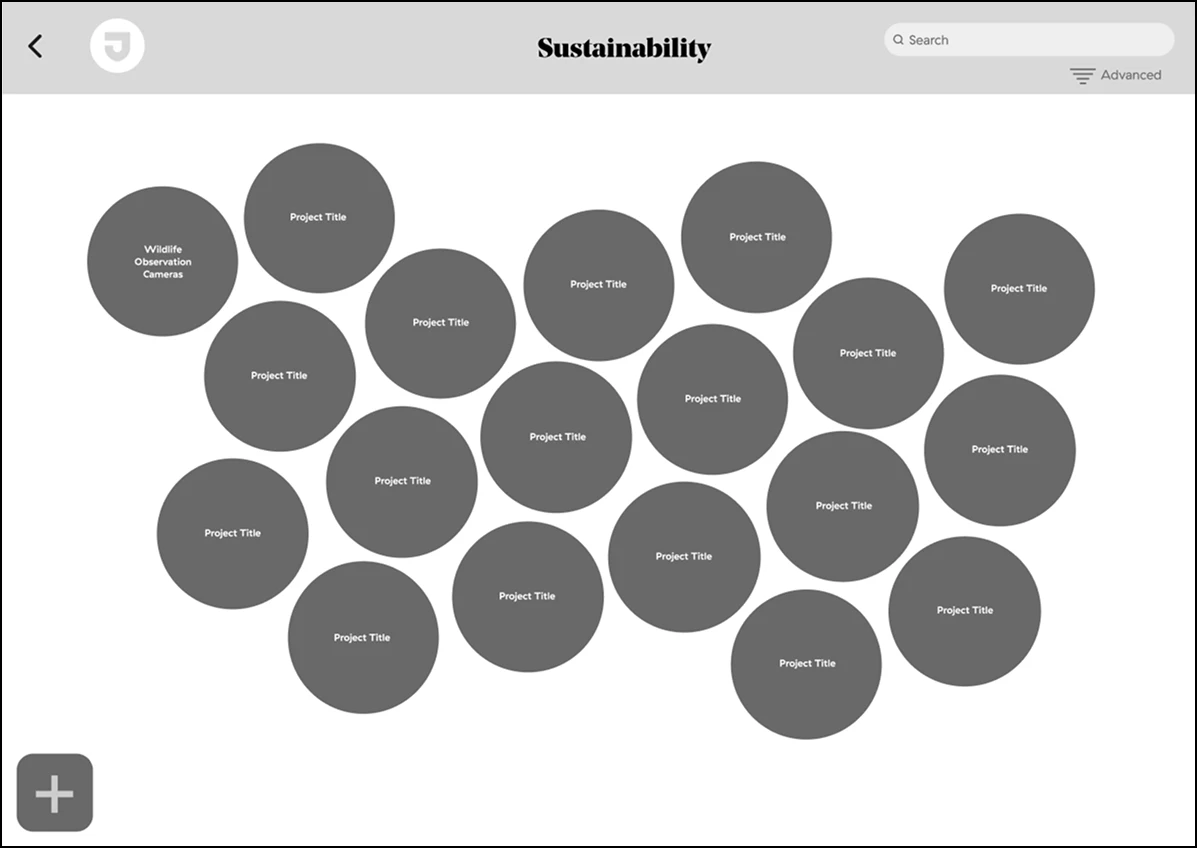 Wireframe for category exploration