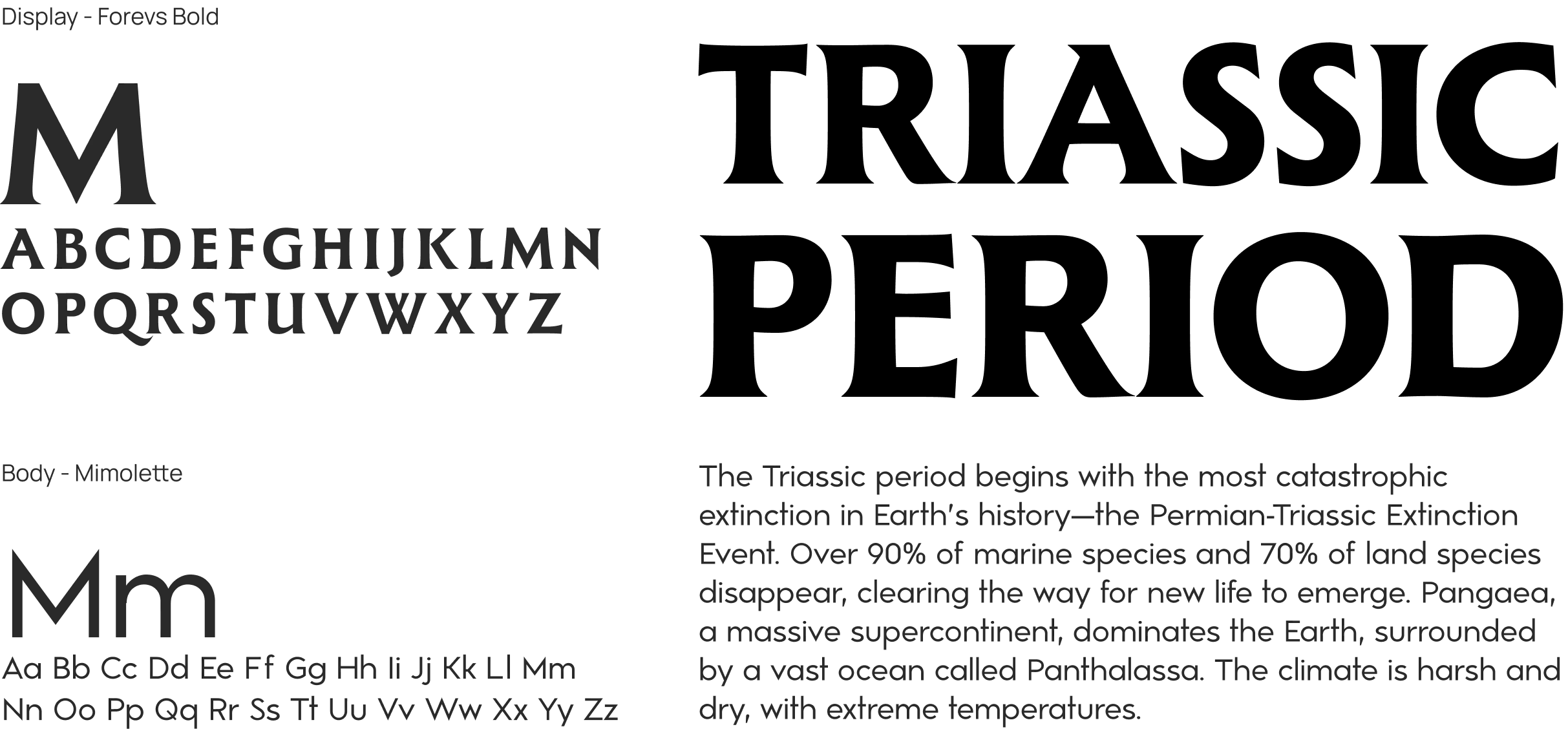 Mysteries of the Mesozoic typography system