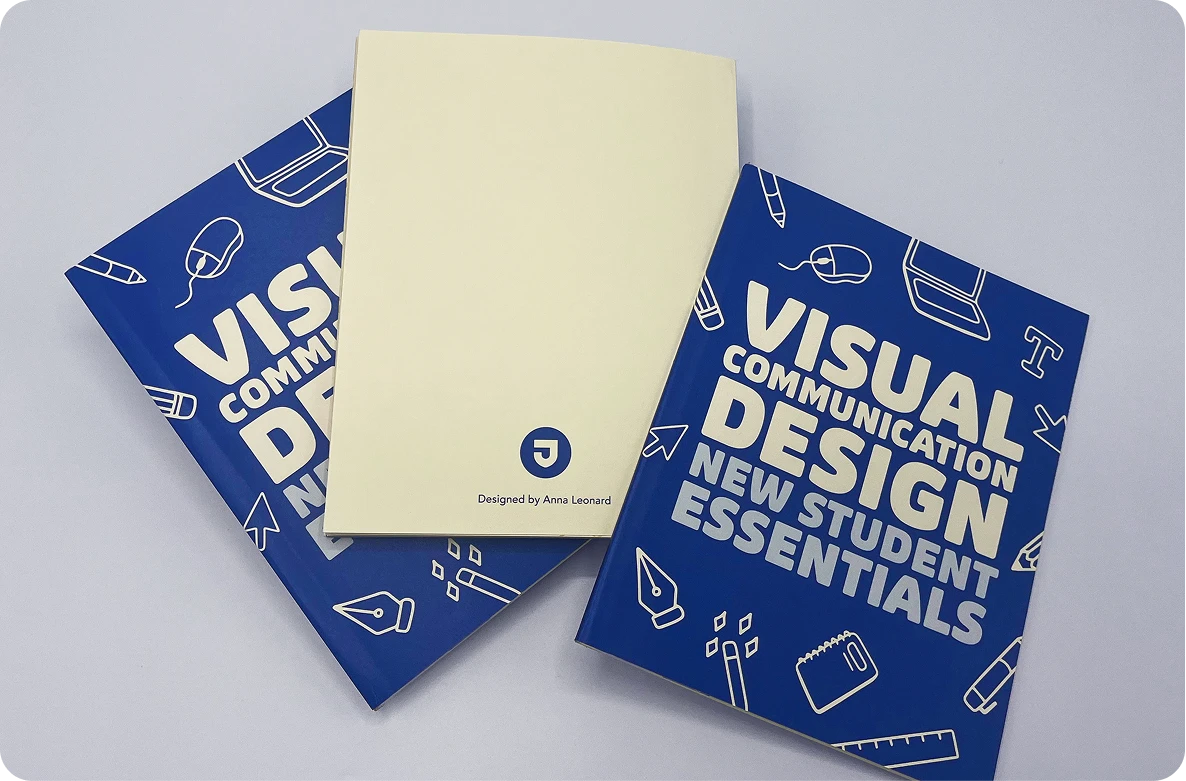 New Student Essentials Booklet closed on patterned background
