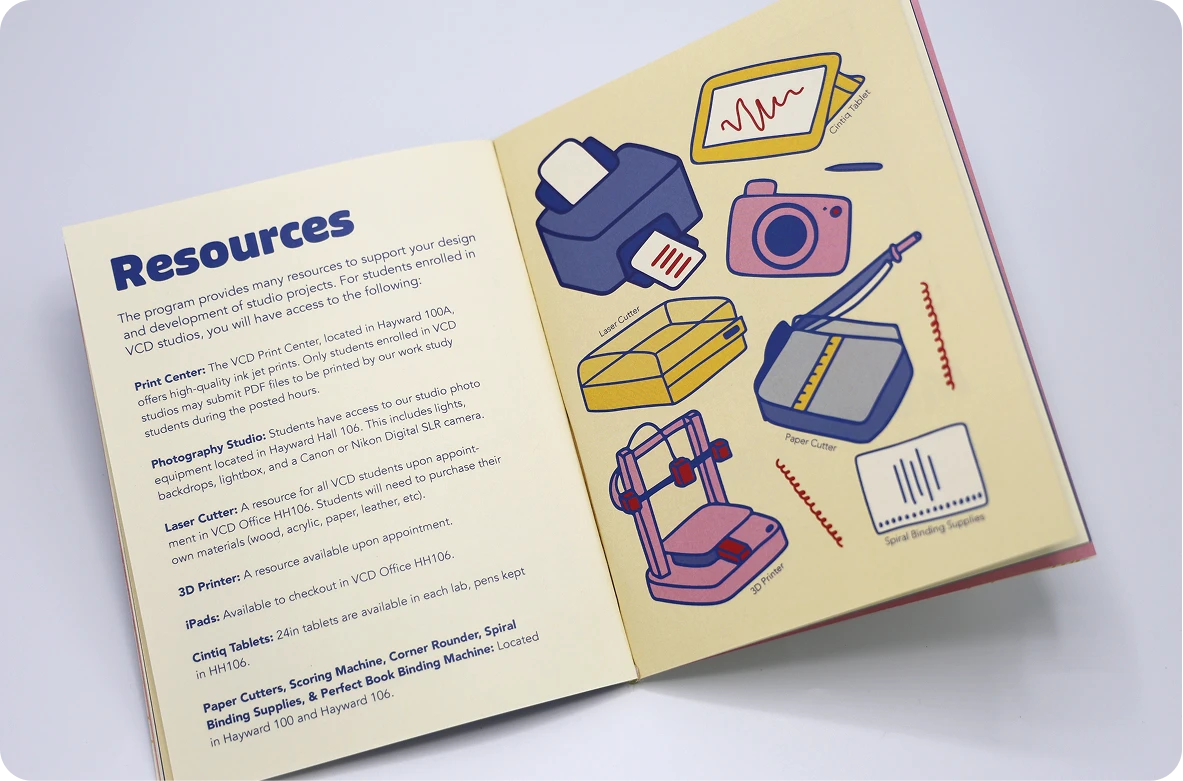 New Student Essentials Booklet open to Resources section