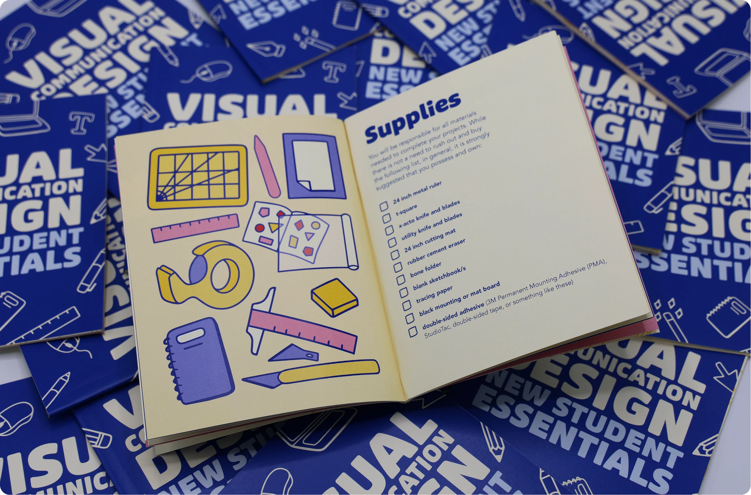 New Student Essentials Booklet open to Supplies section