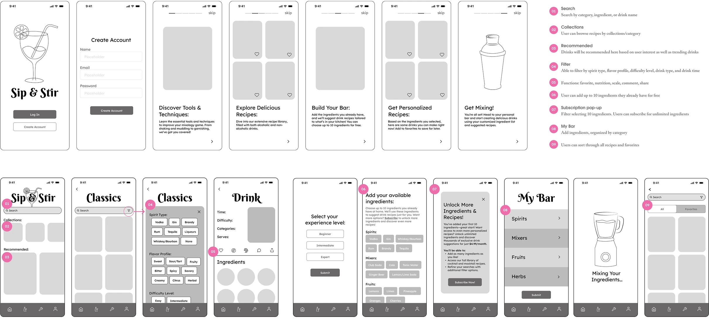 Low Fidelity Wireframes